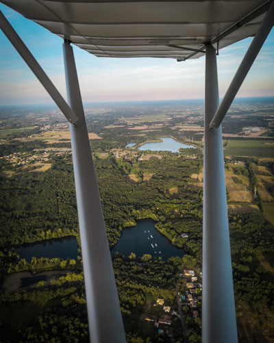 Luchtfoto van het domein vanuit een microlight