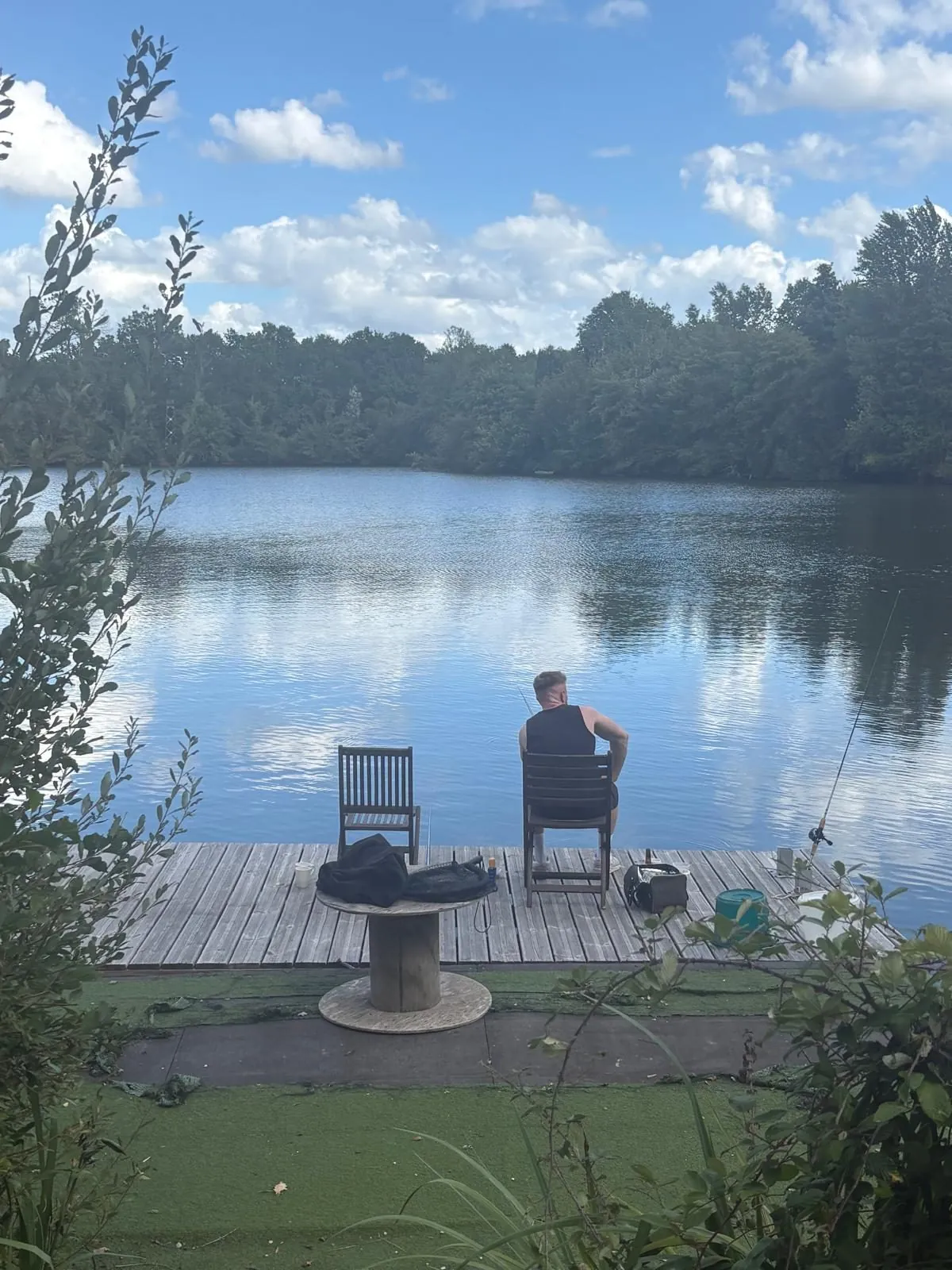 Quiet fishing from the jetty — Domaine du Dahu